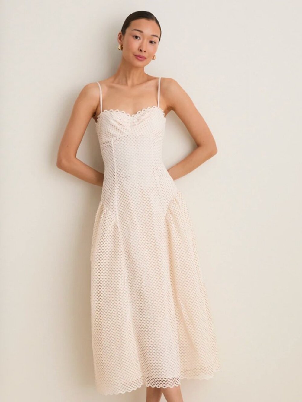 Ulla Johnson Isotta Eyelet Dress, Size 6, ecru